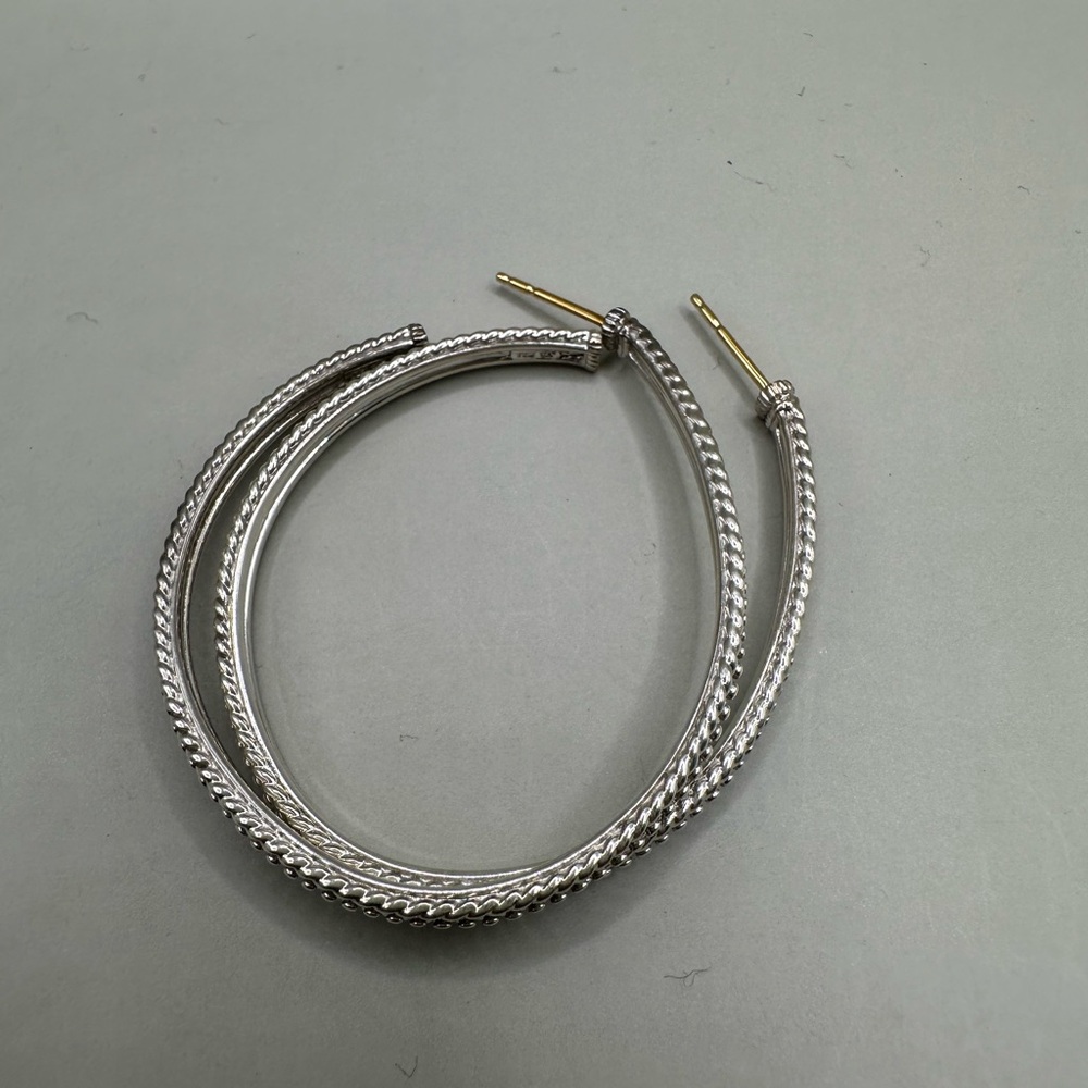 Judith Ripka sterling silver hoops